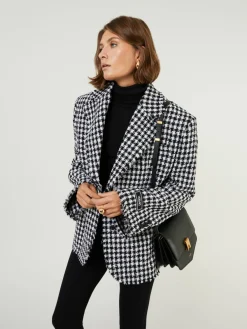 Woll-Blazer Schwarz/Weiß
