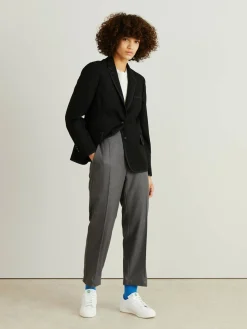 Woll-Blazer 'Wide Lapel' Schwarz