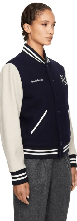 Wollbomberjacke 'Champions Varsity' Marineblau