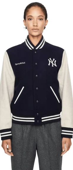 Wollbomberjacke 'Champions Varsity' Marineblau