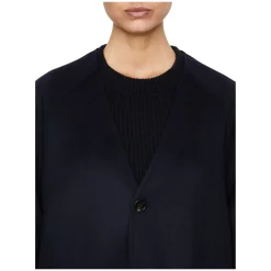 Woll-Cashmere Doubleface-Jacke Marineblau