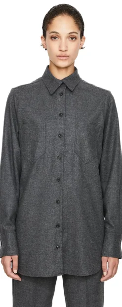 Woll-Cashmere-Hemd Dunkelgrau