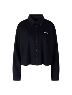 Woll-Cashmere-Hemd Marineblau