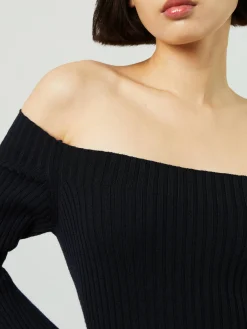 Woll-Cashmere-Kleid Dark Night Blue