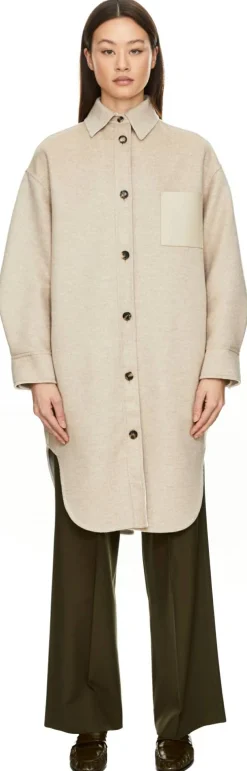 Woll-Cashmere-Mantel Beige