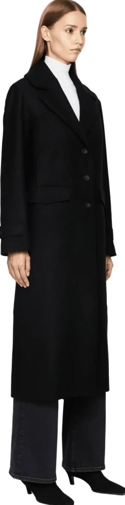 Woll-Cashmere-Mantel Schwarz