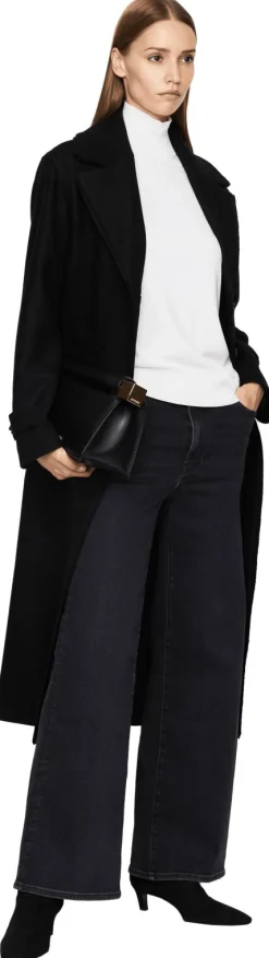 Woll-Cashmere-Mantel Schwarz