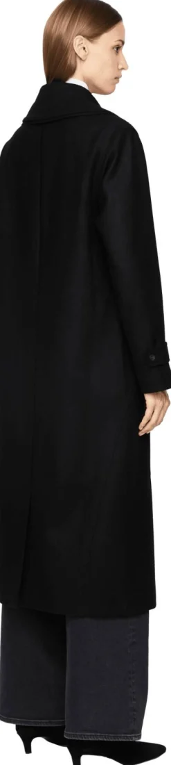 Woll-Cashmere-Mantel Schwarz