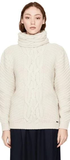 Woll-Cashmere-Pullover mit Rollkragen Beige