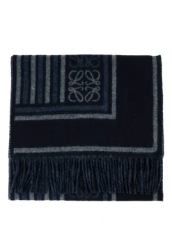Woll-Cashmere-Schal Marineblau