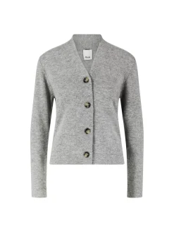 Woll-Cashmere-Strickjacke Grau