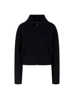 Woll-Cashmere-Strickjacke Marineblau
