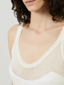 Woll-Cashmere-Top Weiß