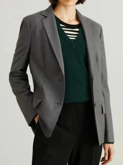 Woll-Flanell-Blazer Grau