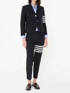 Wollhose Marineblau/Weiß