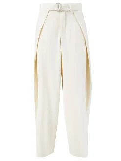 Wollhose mit Gürtel Crème