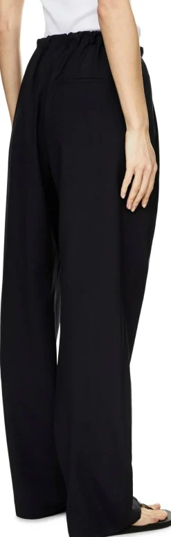 Wollhose 'Rohen' mit Bindegürtel Marineblau