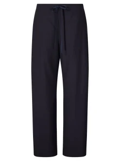 Wollhose 'Rohen' mit Bindegürtel Marineblau
