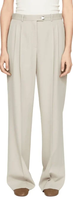 Wollhose 'Virgil' mit Bundfalten Beige