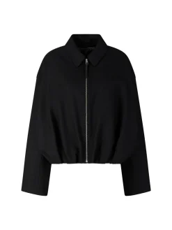 Wolljacke 'Draped' Schwarz