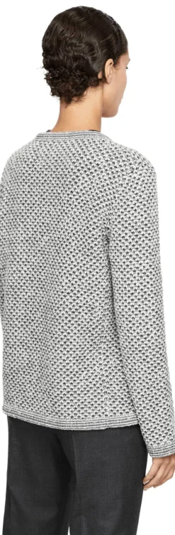 Wolljacke Grau/Weiß