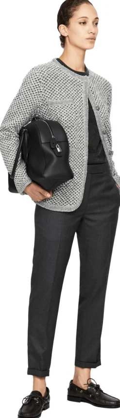 Wolljacke Grau/Weiß
