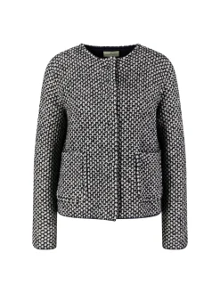 Wolljacke Marineblau/Weiß
