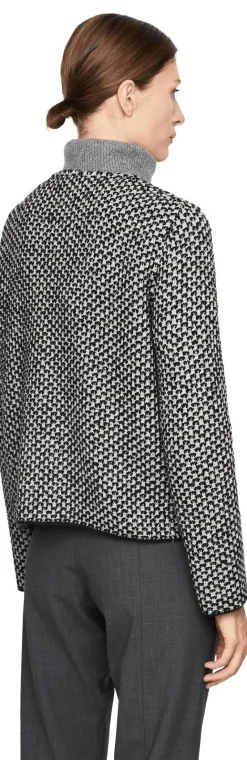 Wolljacke Marineblau/Weiß