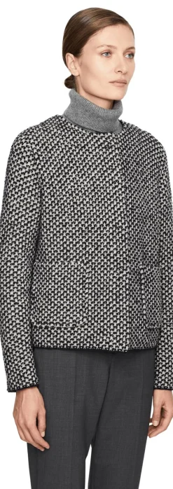 Wolljacke Marineblau/Weiß