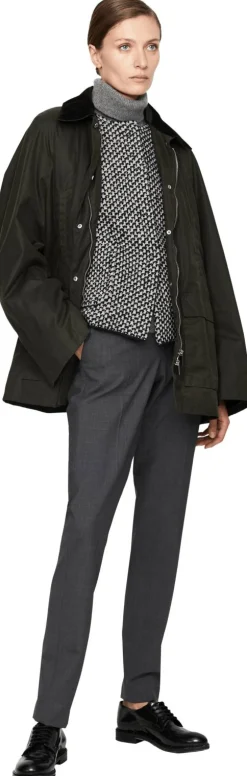 Wolljacke Marineblau/Weiß