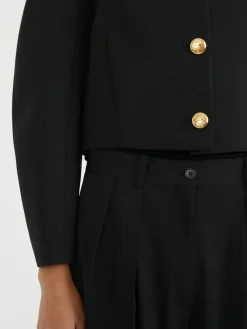 Wolljacke mit Kokonärmel Schwarz