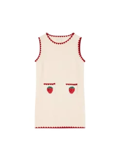 Wollkleid 'Collette' mit Erdbeerstickerei Rosé