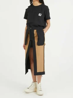 Wollkleid im Zweiteiler-Look 'Sacai X Carhartt' Schwarz