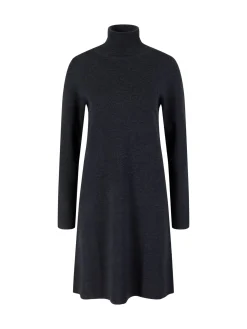 Wollkleid mit Rollkragen Grau