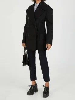 Wollmantel 'Peacoat' Schwarz