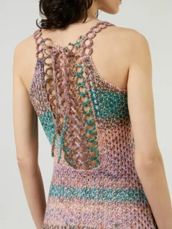 Woll-Minikleid Violett/Multi