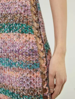 Woll-Minikleid Violett/Multi