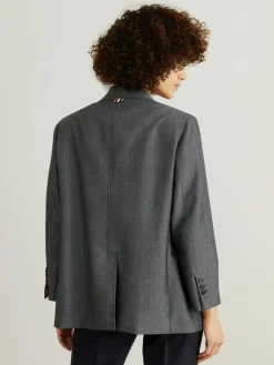 Woll-Mohair-Blazer 'Sack Jacket' Grau