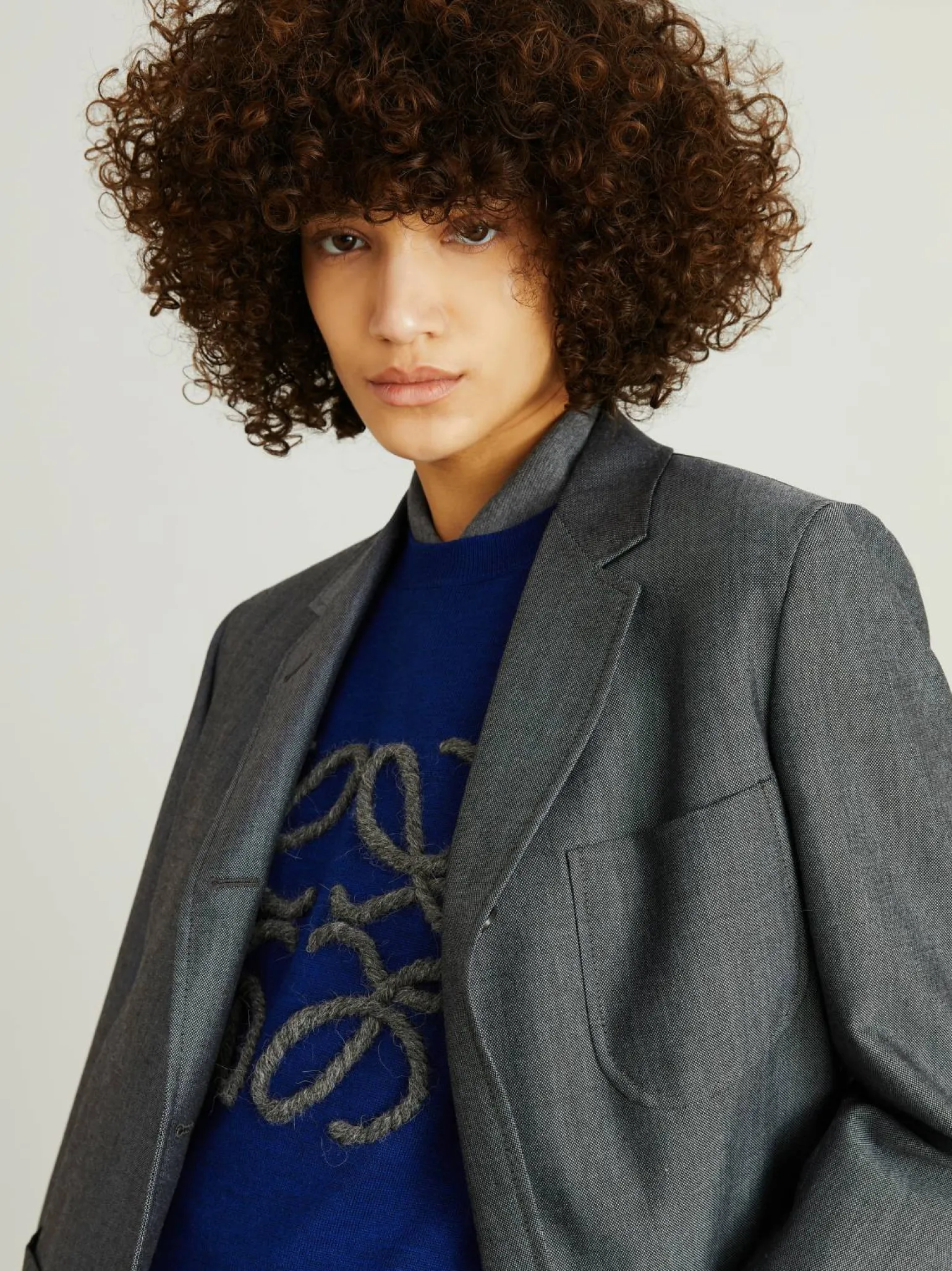Woll-Mohair-Blazer 'Sack Jacket' Grau