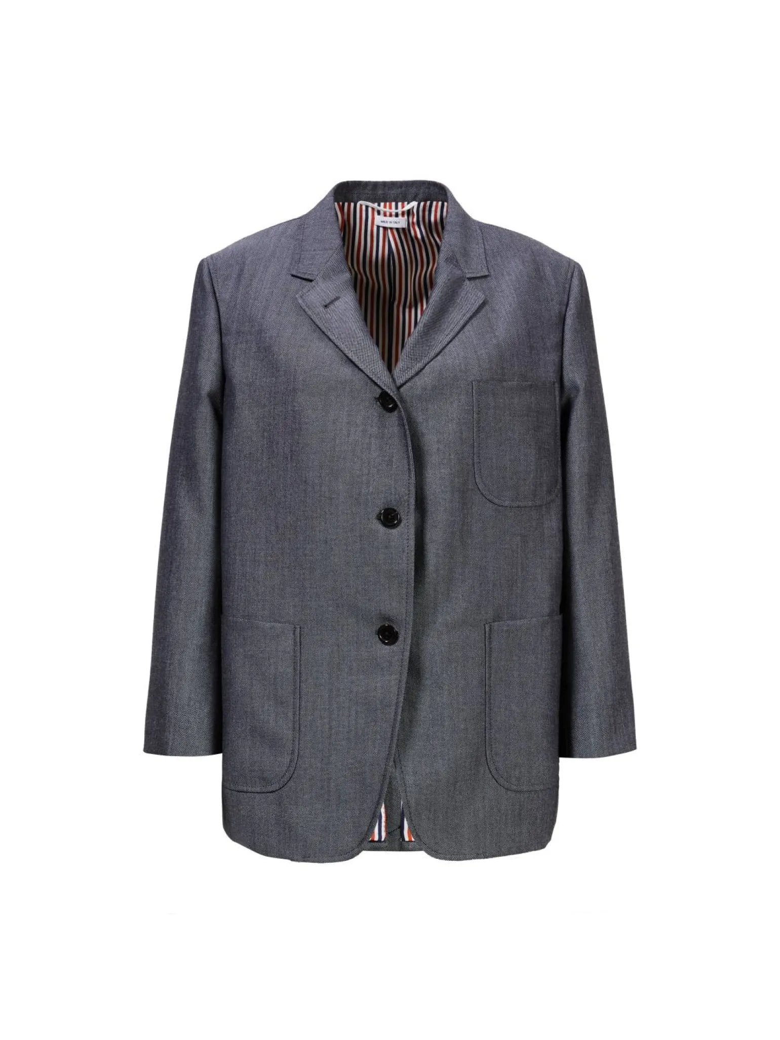 Woll-Mohair-Blazer 'Sack Jacket' Grau