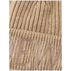 Wollmütze mit Logo-Stickerei Beige