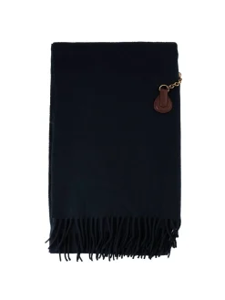 Wollschal 'Horse Medal' Marineblau