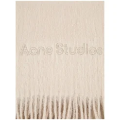 Wollschal mit Logo Beige