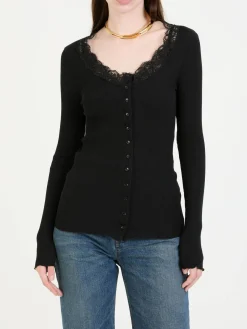 Woll-Seidenshirt Schwarz