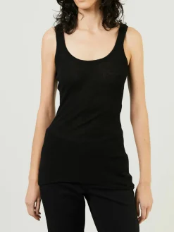 Woll-Tanktop Schwarz