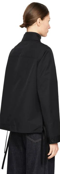 Workwear Jacke mit Ledertasche Schwarz