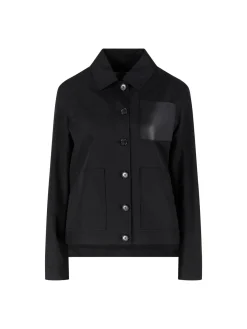 Workwear Jacke mit Ledertasche Schwarz