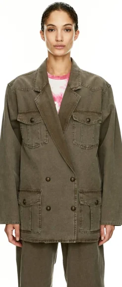 Workwear-Jacke 'Nevala' aus Leinen Braun