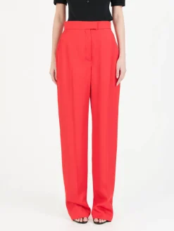 Zigarettenhose mit hohem Bund Rot