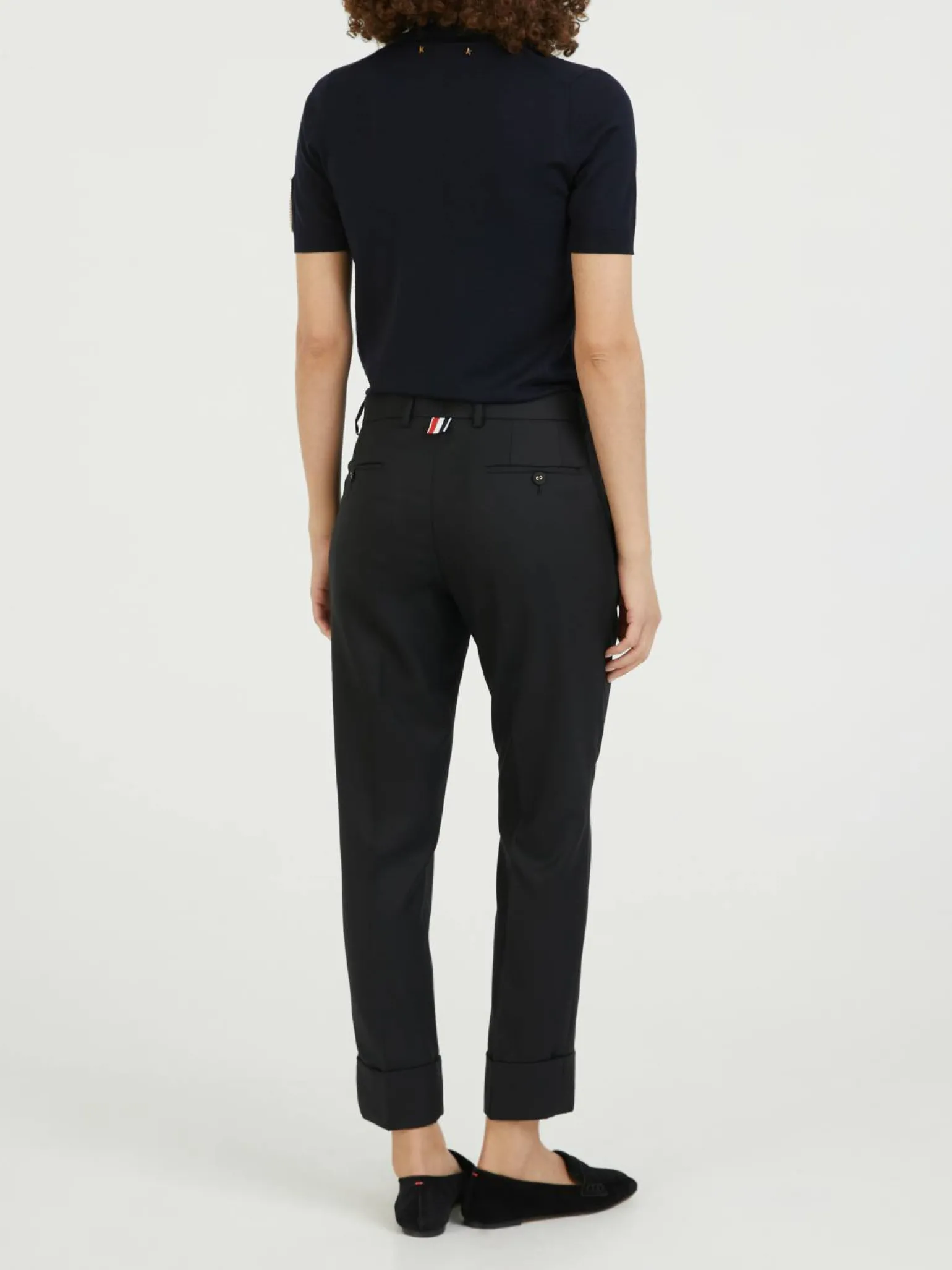 Zigarettenhose mit niedrigem Bund Schwarz